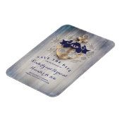 Goud Anker Navy Nautical Beach Save the Date Magneet (Linkerzijde)