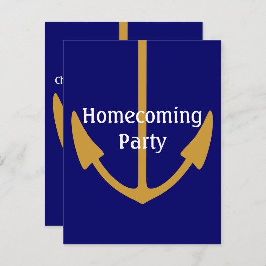 Goud anker op uitnodiging van de Navy Blue Naval P (Voorkant / Achterkant)