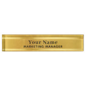 Goud + Antiek Brass Desktop Aangepaste Naam Bord Naambordje (Voorkant)