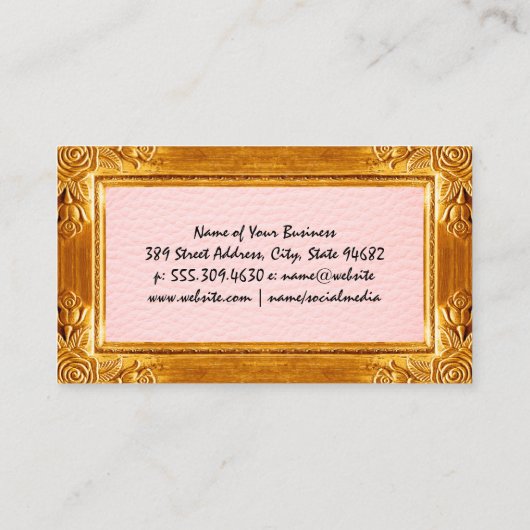 Goud Antiek Lijst | Leder Visitekaartje (Achterkant)