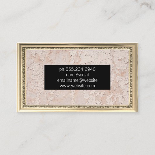 Goud Antiek Lijst | Wandgrungetextuur Visitekaartje (Achterkant)