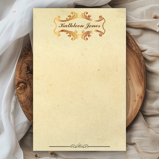 Goud Antiek Oud | Aangepaste Naam | Antiek Papier