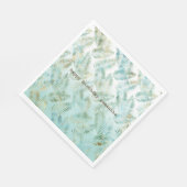 Goud Aqua Groen Tropisch blad Servet (Hoek)