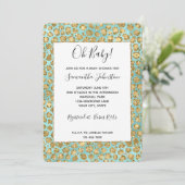 Goud Aqua Mint Glitz Glitter Luipaard Kaart (Staand voorkant)