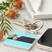  Goud & Aqua Vlinder Acryl Sleutelhanger (Voorkant Rechts)