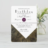 Goud Art Deco 1920's | Verjaardagsfeestje Uitnodig Kaart (Staand voorkant)