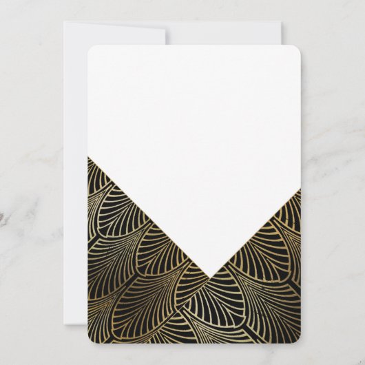 Goud Art Deco 1920's | Verjaardagsfeestje Uitnodig Kaart (Achterkant)