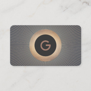 Goud  Art Deco Glamoureus Chic Monogram 2 Visitekaartje