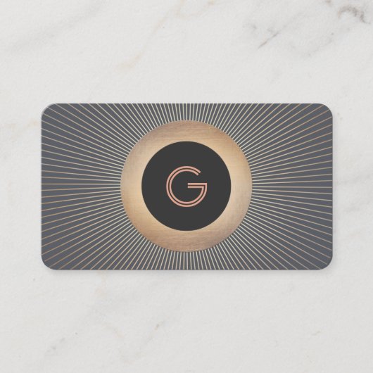 Goud  Art Deco Glamoureus Chic Monogram 2 Visitekaartje (Voorkant)