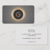 Goud  Art Deco Glamoureus Chic Monogram 2 Visitekaartje (Voorkant / Achterkant)