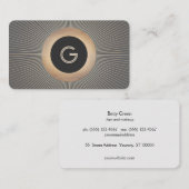 Goud Art Deco Glamoureus Chic Monogram Visitekaartje (Voorkant / Achterkant)