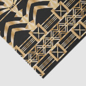 Goud, art deco, nouveau, zwart, , patroon, chic tissuepapier (Detail)