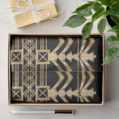 Goud, art deco, nouveau, zwart, , patroon, chic tissuepapier (Geschenk)