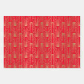 Goud art-decopatroon, aangepaste achtergrond inpakpapier vel (Voorkant 3)