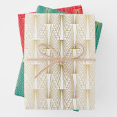 Goud art-decopatroon, aangepaste achtergrond inpakpapier vel (In situ)