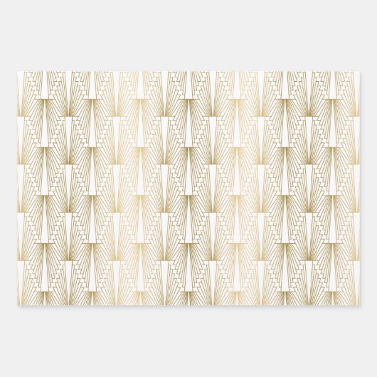 Goud art-decopatroon, aangepaste achtergrond inpakpapier vel (Voorkant)
