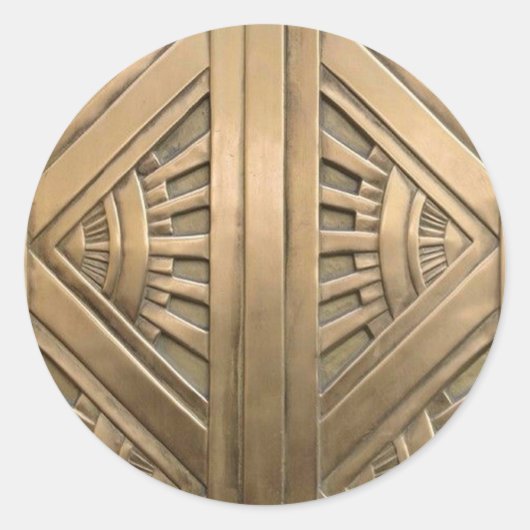 goud, art nouveau, art deco, , chic, elegant ronde sticker (Voorkant)