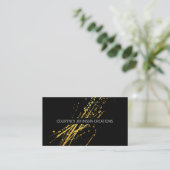 Goud artistiek expressief visitekaartje (Staand voorkant)