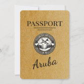 Goud Aruba paspoort Bewaar de datum Save The Date (Voorkant)