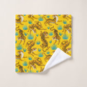 Goud Aziatisch Tijger Patroon Bad Handdoek (Wasdoekje)
