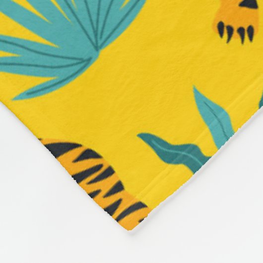 Goud Aziatisch Tijger Patroon Fleece Deken (Hoek)