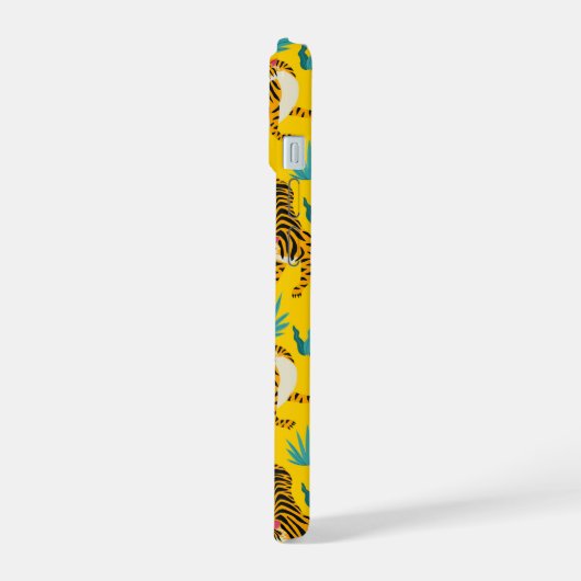 Goud Aziatisch Tijger Patroon iPhone 15 Case (Linkerkant)