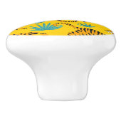 Goud Aziatisch Tijger Patroon Keramische Knop (Zijkant)