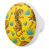 Goud Aziatisch Tijger Patroon Keramische Knop (Rechts)