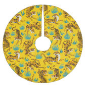 Goud Aziatisch Tijger Patroon Kerstboom Rok (Voorkant)