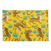 Goud Aziatisch Tijger Patroon Kussensloop (Achterkant-Rechts)