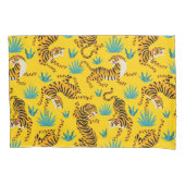 Goud Aziatisch Tijger Patroon Kussensloop (Voorkant-Links)