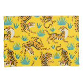 Goud Aziatisch Tijger Patroon Kussensloop (Voorkant-Rechts)