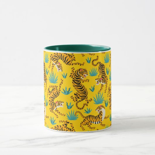 Goud Aziatisch Tijger Patroon Mok (Midden)