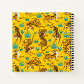 Goud Aziatisch Tijger Patroon Notitieboek (Achterkant)
