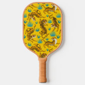 Goud Aziatisch Tijger Patroon Pickleball Paddle (Voorkant)