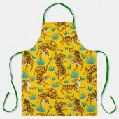 Goud Aziatisch Tijger Patroon Schort (Voorkant)