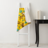 Goud Aziatisch Tijger Patroon Sherpa Deken (In situ)