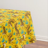 Goud Aziatisch Tijger Patroon Tafelkleed (Voorbeeld)