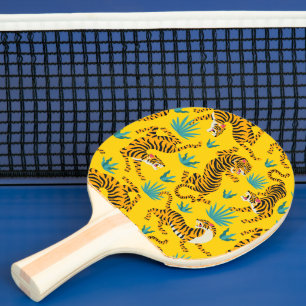 Goud Aziatisch Tijger Patroon Tafeltennisbatje