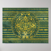 Goud Azteekse Inca Mayan Kalender Poster (Voorkant)