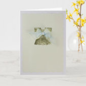 Goud-Baby-jurk personaliseren met blauwe boog Kaart (Gele Bloem)