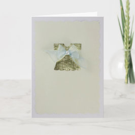 Goud-Baby-jurk personaliseren met blauwe boog Kaart