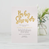 Goud Baby shower Kaart (Staand voorkant)