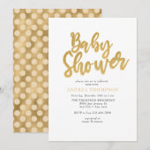 Goud Baby shower Kaart (Voorkant / Achterkant)