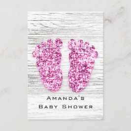 Goud Baby shower Voet Hout Rustil Girl Pink Kaart