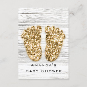 Goud Baby shower Voet Hout Rustiljongen Kaart