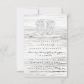 Goud Baby shower Voet Wood White Boy Kaart (Voorkant)