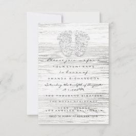 Goud Baby shower Voet Wood White Boy Kaart