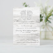 Goud Baby shower Voet Wood White Boy Kaart (Staand voorkant)