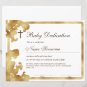 Goud Baby Toewijdingscertificaat, Doop (Voorkant / Achterkant)